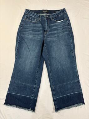 Judy Blue Wide Leg Crop Dark Denim Jeans Size 14W